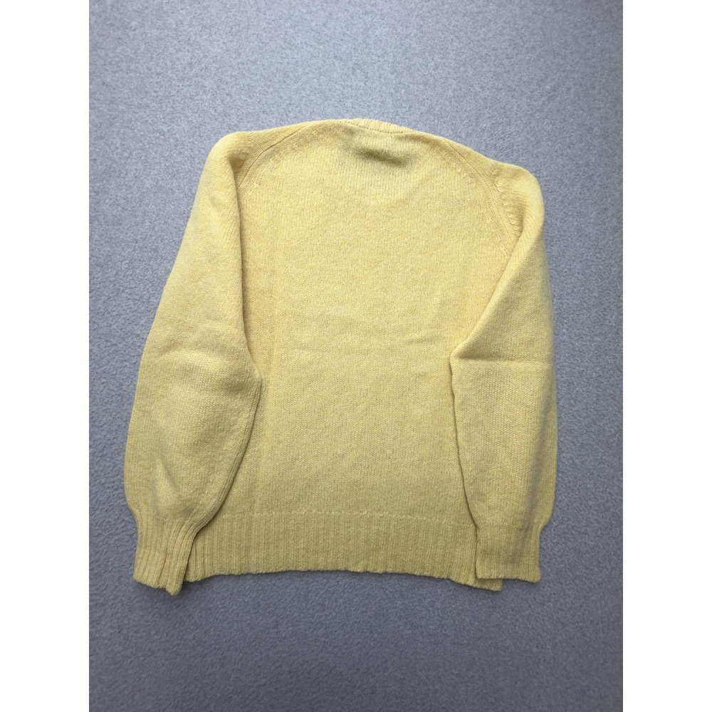 Vintage Brittany Ltd Sweater Mens XL Yellow Shetland Wool Cable Knit Scotland - Picture 6 of 7